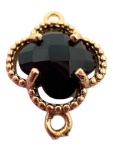 Black four leaf double ring  leaf clover, SKU#M2142black
