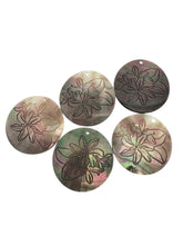 Round flower carved mother of pearl, SKU#M4048