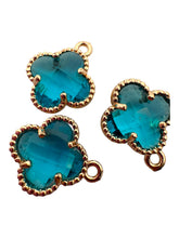 Light blue four leaf clover charm, SKU#M2158-12