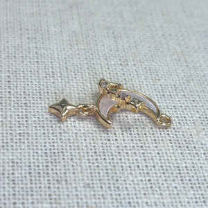 Moon And Star Charm, Gold Plated, M4422