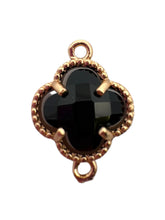 Black four leaf double ring  leaf clover, SKU#M2142black