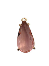 Pink tear drop crystal charm, SKU#M2152pink