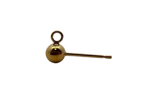 4.0mm ball earring with ring, 14KGF, SKU#4006240R