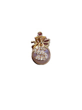 Money Sign Crown Charm, Gold Plated