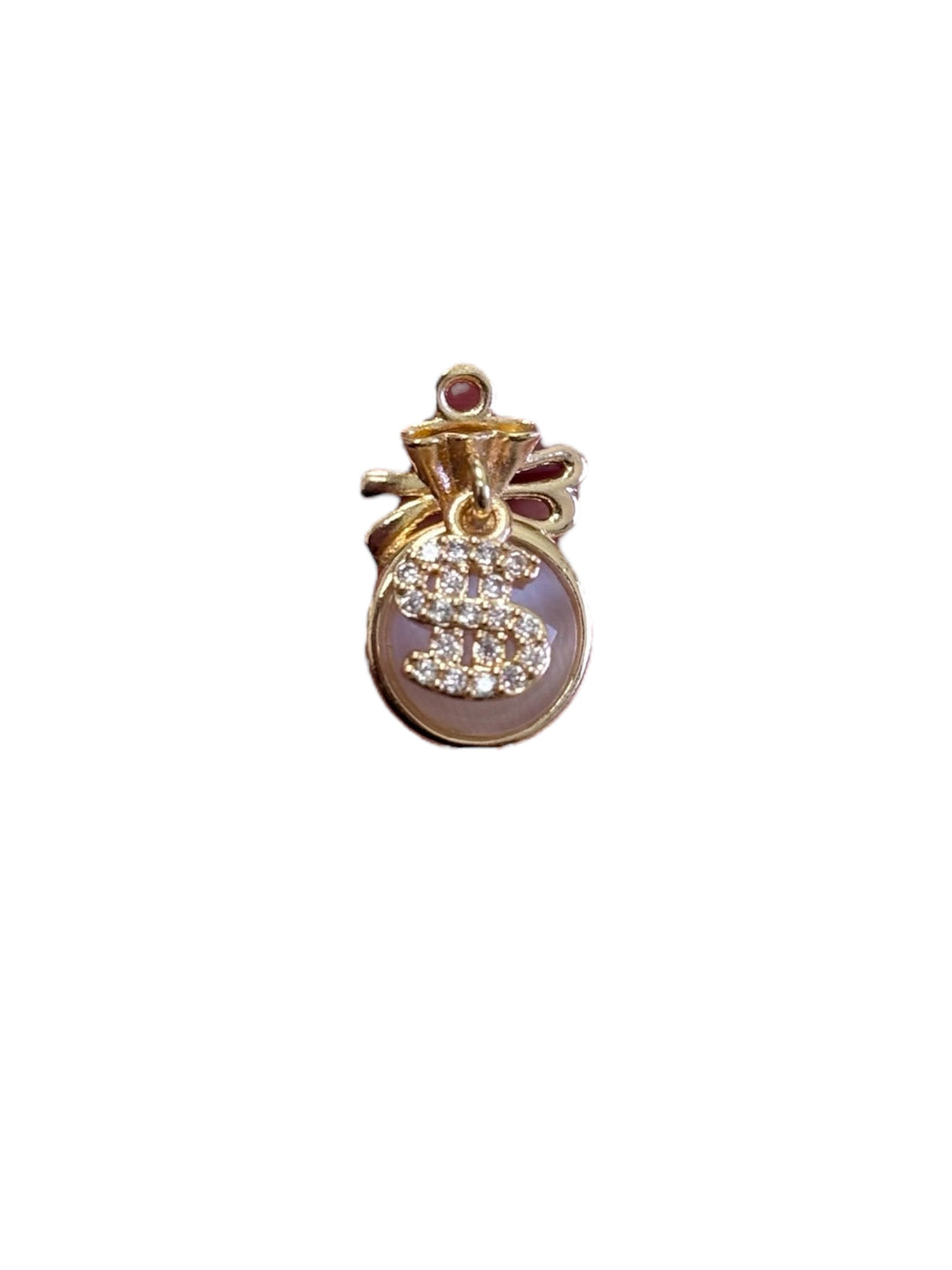 Money Sign Crown Charm, Gold Plated