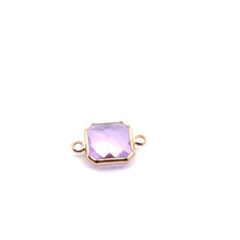 Pink Square charm, double ring crystal charm, SKU#M2145pink