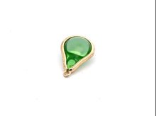 Green round tear drop shape charm, SKU#M2160green