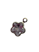 Silver plated flower shape, crystal charm, SKU#M3242