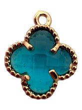 Light blue four leaf clover charm, SKU#M2158-12