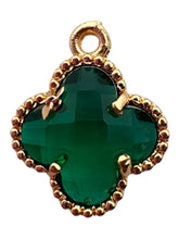 Emerald green four leaf clover charm, SKU#M2158-9