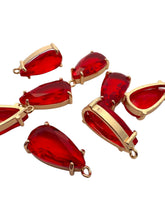 Ruby tear drop crystal charm, SKU#M2152ruby