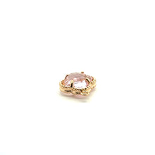 Pink four leaf clover double ring crystal charm, SKU#M2142pink