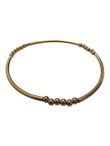 14KGF 6.75” stretchy tube bead bracelet, SKU#4014833675L
