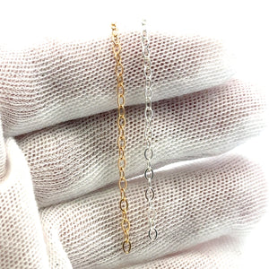 2.3mm Flat Open Cable, 14k Gold Filled, Sterling Silver, Sku#S1712F