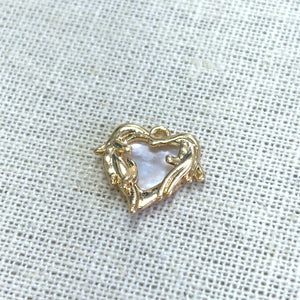 Heart Pendant, Pearl, Gold Plated, M4418