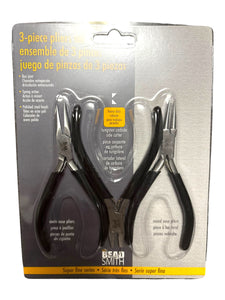 3 Piece Plier Set, Chain Nose Plier, Round Nose Plier, Tungsten Carbide Side Cutter, PL650-SET