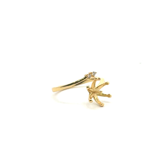 Gold plated ring with add on peg for a pearl, SKU#M3742G