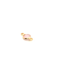 Pink double ring circle crystal charm, SKU#M2166pink