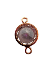4mm,Rose Gold Filled, 3A, Cubic Zicronia Bezel Connector 
SKU#4805780M11