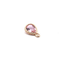 Pink tear drop shape crystal charm, SKU#M2141pink