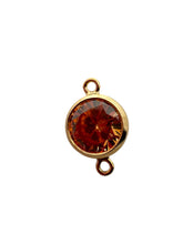 3mm, Gold filled , 3A, Cubic Zicronia Bezel Connector 
SKU#4030CM11