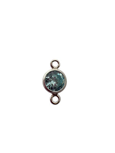 3mm, sterling silver , 3A, Cubic Zicronia Bezel Connector 
SKU#5030CM3