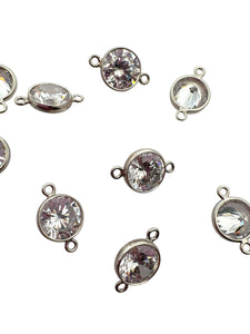 3mm, sterling silver , 3A, Cubic Zicronia Bezel Connector 
SKU#5030CM4