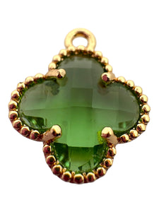 Green four leaf clover charm, SKU#M2158-21