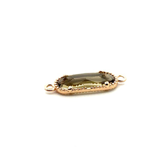 Light black oval shape crystal charm, SKU#M2167LBLACK