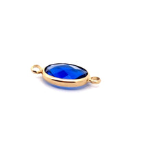 Royal blue oval shape double ring crystal charm,SKU#M2143royalblue
