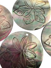 Round Mother Of Pearl, carved flower, SKU#M409