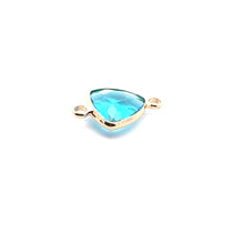 Blue triangle double ring crystal charm, SKU#M2157blue