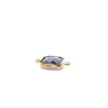 Purple Square charm, double ring crystal charm, SKU#M2145purple