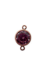6mm, Rose Gold Filled, 3A, Cubic Zicronia Bezel Connector 
SKU#4805781M10