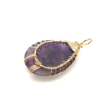 Purple amethyst, wire wrapped pendant, SKU#M3015