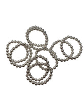 Sterling silver size 6 beaded stretchy ring, SKU#50530ER6