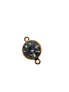 3mm, Gold filled , 3A, Cubic Zicronia Bezel Connector 
SKU#4030CM3