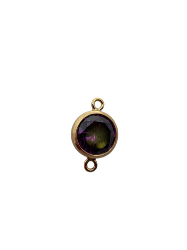 3mm, Gold filled , 3A, Cubic Zicronia Bezel Connector 
SKU#4030CM2