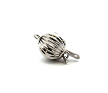 Solid White gold bead clasp, 8mm, SKU#A008C-W