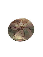 Round Mother of Pearl, carved flower, SKU#M4052