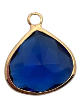 Royal blue triangle crystal charm, SKU#M2168-2