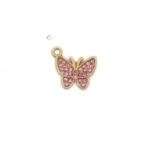 Stunning pink Cubic Zirconia butter fly charm, SKU# M3101
