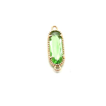 Green oval shape crystal charm,SKU#M2167green