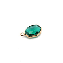 Emerald green trapezoid  crystal charm, SKU#M2161emeraldgreen