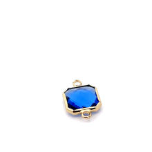 Blue Square charm, double ring crystal charm, SKU#M2145blue