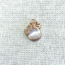 Money Sign Crown Charm, Gold Plated
