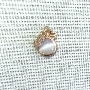 Money Sign Crown Charm, Gold Plated