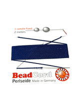 Dark Blue Bead Cord - Perlseide