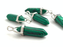 Silver Plated Malachite Pendant Sku#M1423