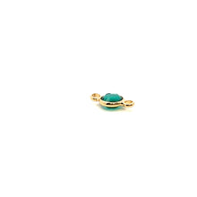 Emerald green double ring circle crystal charm, SKU#M2166emerald